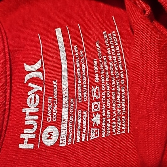 Hurley medium red classic fit short sleeve shirt - Picture 6 of 6